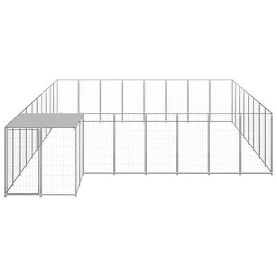 Zdjęcie produktu dla vidaXL Srebrna buda dla psa 20,57 m² stalowa