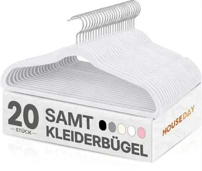 Produktbild von Solidchoice – Weiche Samt-Kleiderbügel, Set mit 20 Stück