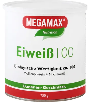 Immagine prodotto di MEGAMAX Nutrition Proteine 100 in polvere gusto banana, 750 g in polvere