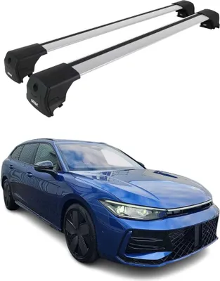 Image de Barres de toit transversales pour VW Passat B9 Break 2024-2026 Aluminium Gris 2x