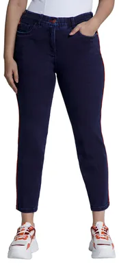 Productafbeelding van Ulla Popken, Damen, grote maten, jeans Sarah, 5-pocket model, met decoratieve stiksels, smalle pasvorm