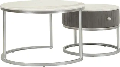 Produktbild von Mauro Ferretti Couchtische Greys 2er-Set 70x45 50x40 cm Grau Silber