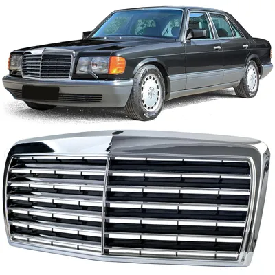 Produktbild von Sportgrill mit Emblemausschnitt schwarz für Mercedes-Benz W126 C126 1980–1991