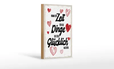 Produktbild von Holzschild Zeit für Dinge die Dich glücklich machen, 30x20 cm, Holzschilder Spruch Glück Weisheit