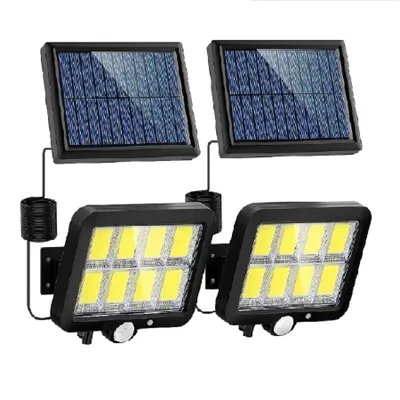 Produktbild von LED Solarleuchte 2PCS Solarlampe,3 Modi,mit Bewegungsmelder&5M Kabel,160COB Lampenperle
