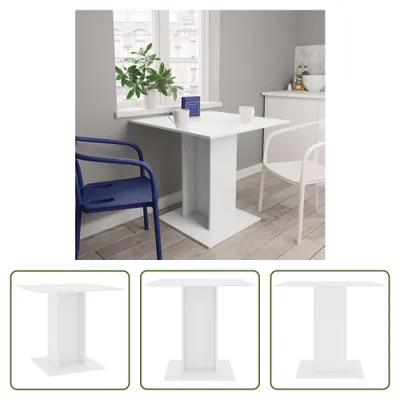 Obrázok produktu pre The Living Store Jedálenský stôl biely 80x80x75 cm materiál na báze dreva