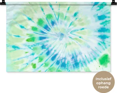 Produktbild von MuchoWow® Wandteppich Wandbehang Krawattenfärbung - Grün - Blau 60x40 cm Tapisserie Dekoration Wandtuch - Wanddekorationen