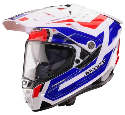 Image de Casque Caberg Tanami Ranger, couleur blanc/bleu-rouge, taille M