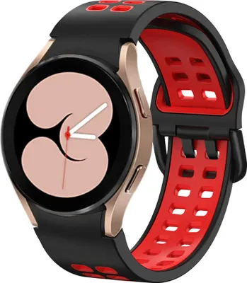 Produktbild von Strap-it Samsung Galaxy Watch 4 40mm Sport Square Armband (Schwarz/Rot)