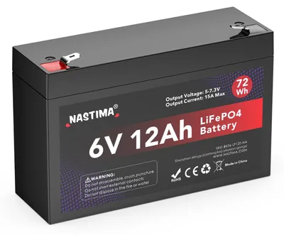 LiFePO4-Akku 6 V 12 Ah 72 Wh mit BMS, 4000 Zyklen