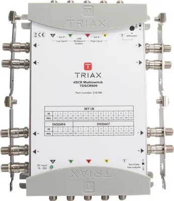 Produktbild von TRIAX Einkabel-Multischalter 8Ausgänge 16Teilnehmer kaskadierbar TDSCR 508
