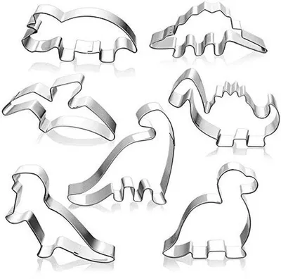 Obrázok produktu pre Formy na torty s motívom dinosaurov, 7-dielna sada foriem na torty s motívom dinosaurov, formy na torty pre detské oslavy s motívom dinosaurov