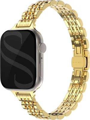 Produktbild von Selencia Jubilee inspiriertes schmales Edelstahlarmband für Apple Watch | 38/40/41/42 mm - Gold