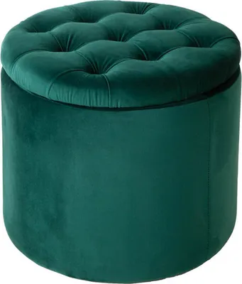 Produktbild von riess-ambiente Eleganter Hocker MODERN BAROCK 50cm dunkelgrün Samt Aufbewahrungkorb Sitzhocker Fußhocker