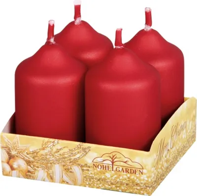 Image de Bougie de l'Avent métallique mat d4x7cm 4pcs