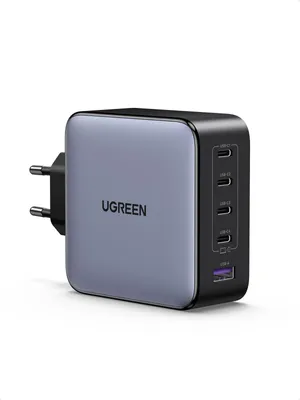 Immagine prodotto di Caricabatterie da muro rapido UGREEN da 100 W con tecnologia GaN, 1 porta USB-A e 4 porte USB-C, nero, 5 in 1