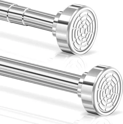 Productafbeelding van Verstelbare Douchegordijnstang 35-60cm RVS Telescopisch Zonder Boren - Gordijnstang voor Badkamer en Douche