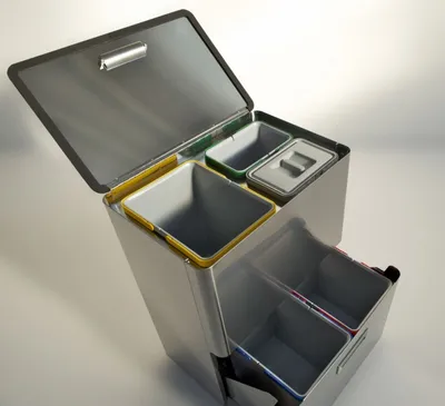 Graepel High Tech hochwertiges Mülleimer-Trennsystem Five aus gebürstetem Edelstahl Graepel Hightech  Five