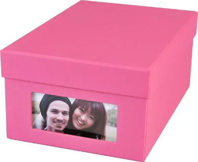Produktbild von HNFD Fotobox Kandra fuchsia gerippt für 700 Fotos 10x15 cm