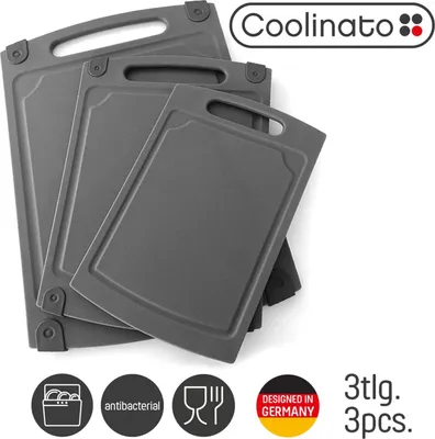 Produktbild von Coolinato 3tlg Set Schneidebretter versch Grössen grau