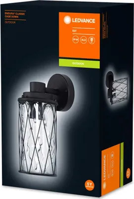 Image de Ledvance LED Applique murale Endura Cage Down Noir IP44 E27