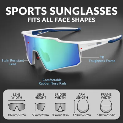 Produktbild von ROCKBROS Fahrradbrille Polarisierte Sonnenbrille NEU Herren/Damen weiß