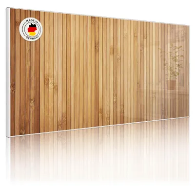 Produktbild von Metall Magnettafel beschreibbar 78x37cm Motiv Bambusholz [MTWQ 10349]