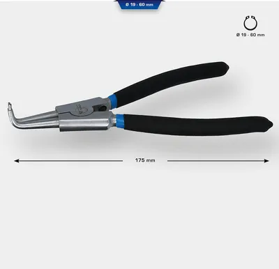 Obrázek produktu pro Kleště na pojistné kroužky Brilliant Tools pro vnější pojistné kroužky, úhlové, 175 mm