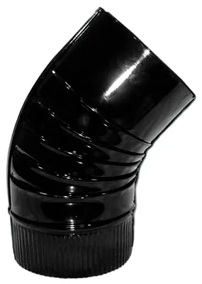 Zdjęcie produktu dla 110 mm czarny przeszklony łuk pieca. 45º.