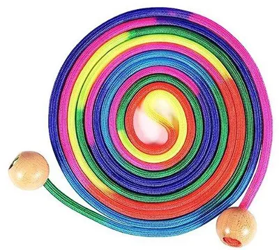 Produktbild von Langespringtouw für Gruppen - 5m langespringtouw - Hölzerner Griff - Springtouw für Kinder und Erwachsene