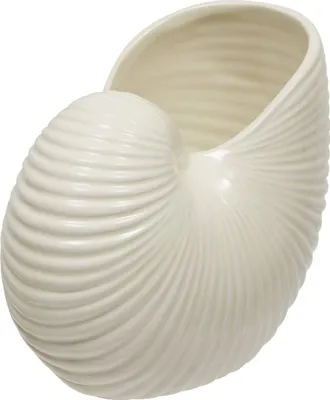 Produktbild von Vase ocea muschel aus dolomit 22x14x18,5 cm weiß  - Atmosphera créateur d'intérieur