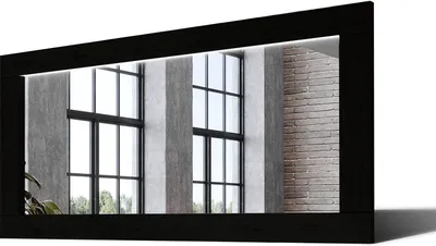 Produktbild von 190x70 Rechteckig Rustikal Wandspiegel mit Rahmen massivholz Eichenholz mit Beleuchtung Horizontal | Individuell Spiegel Nach Maß | LDR225 Oak Black Gealterte Oberfläche