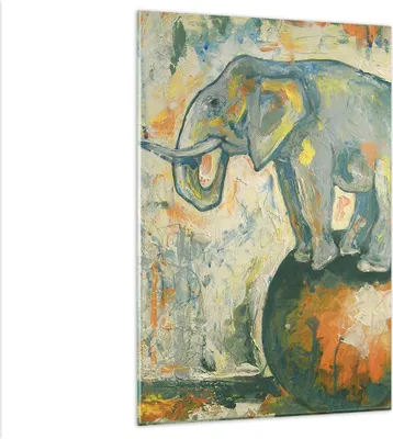 Produktbild von Bilder auf glas - Einteilig - Elefant Abstraktion - 80x120cm - Glasbilder - Wandbilder - Bilder - zum Aufhängen bereit - Wanddekoration aus Glas - Glas Bilder - Wandbild auf Glas - GPA80x120-3566