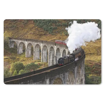 Produktbild von MuchoWow® Schreibtischunterlage Ein Dampfzug überquert eine Brücke 60x40 cm - XXL Mauspad - Großes Mauspad