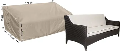 Produktbild von Raffles Covers Loungeset Sofa Schutzhülle 175 x 100 H: 85/65 cm | Atmungsaktiv | Wasserdicht | UV-beständig | Doppelnähte | Elastischer Kordelzug