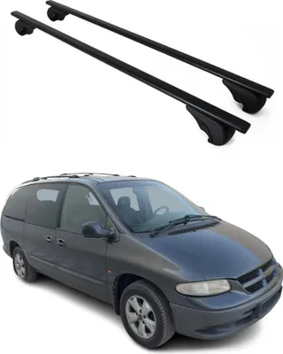 Image de Barres de toit Transversales pour Chrysler Grand Voyager 1995-2010 Fer Noir