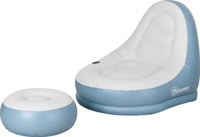 Produktbild von Aufblasbarer Sessel Luftsessel Outdoor-Sessel, 125 x 100 x 87cm, Weiß + Blau
