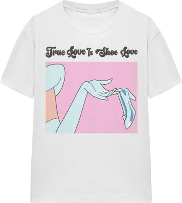 Image de Cinderella - T-shirt "Shoe Love" pour homme/femme unie TV19160 (S) (Blanc)