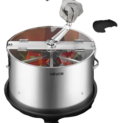 Produktbild von VEVOR Handbetriebene Bud-Blatt-Schneider, 300mm Ernte-Schüssel Bud-Schneider mit Edelstahlklingen, visuelles Schneiden, nasse & trockene hydroponische Schneidemaschine mit Tablett, gedrehter Spin-Schnitt für Pflanzenknospen und Blumen, Topf-Form-a, 16 Zoll