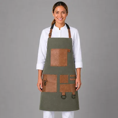 Produktbild von Latzschürze B 87 x L 85 cm flaschengrün : Flaschengrün : 100% Baumwolle