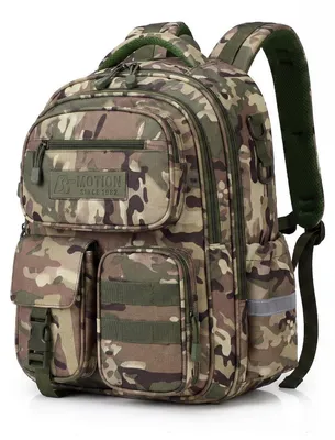 Immagine prodotto di Zaino per ragazzi, ergonomico, verde, motivo camouflage, idrorepellente, dimensioni 29x18x43 cm
