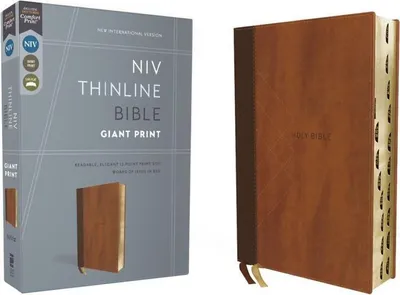 Produktbild von Niv, Thinline Bible, Giant Print, Leathersoft, Brown, Red Letter, Thumb Indexed, Comfort Print