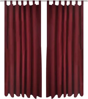 Zdjęcie produktu dla Bordowe atłasowe zasłony z pętelkami 2 szt. 140 x 225 cm