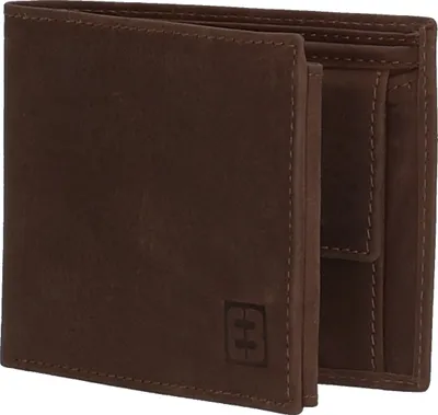 Produktbild von Geldbörse-Portmonee-Geldbeutel-Leder-Braun Dunkel Querformat-9x11x2,5cm-Bowatex