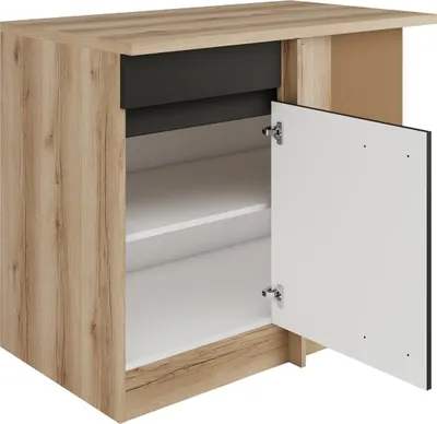 Produktbild von Optifit Eckunterschrank Noah420 BxTxH 100 x 60 x 88 cm anthrazit matt zerlegt Anschlag reversibel KLNO UE106-0+
