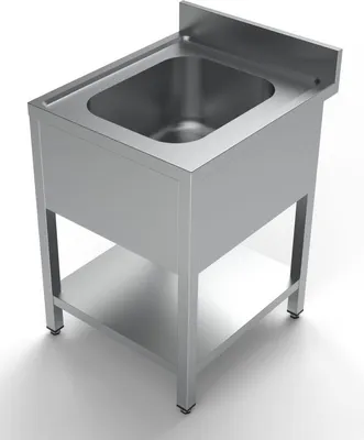 Produktbild von Combisteel Spültisch mit 1 Becken und Grundboden Aufkantung  600x700x850mm