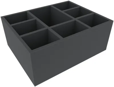 Produktbild von 140 mm Schaumstoffeinlage mit 8 Fächern für Miniaturen & Spiele
