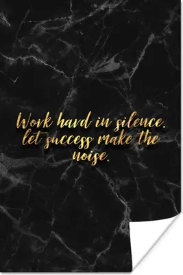 Produktbild von MuchoWow® Poster Zitat - Arbeit - Gold - Marmor 40x60 cm - Plakate für die Wand - Poster Babyzimmer