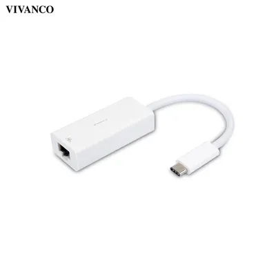 Produktbild von ViVanco™CC UC RJ45, Kabelgebunden, USB Typ-C, Ethernet, 1000 Mbit/s, Weiß