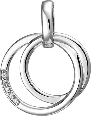 Produktbild von Anhänger aus 925 Silber mit 5 Zirkonia Silberanhänger Halsschmuck Kreise